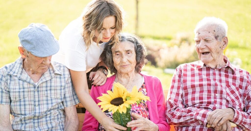 Senior with family in Flower Mound, Texas