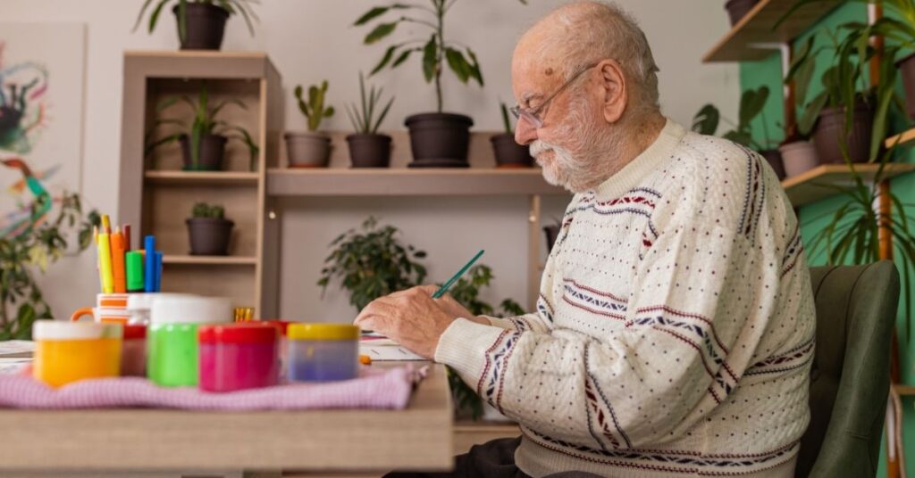 man with dementia in senior care